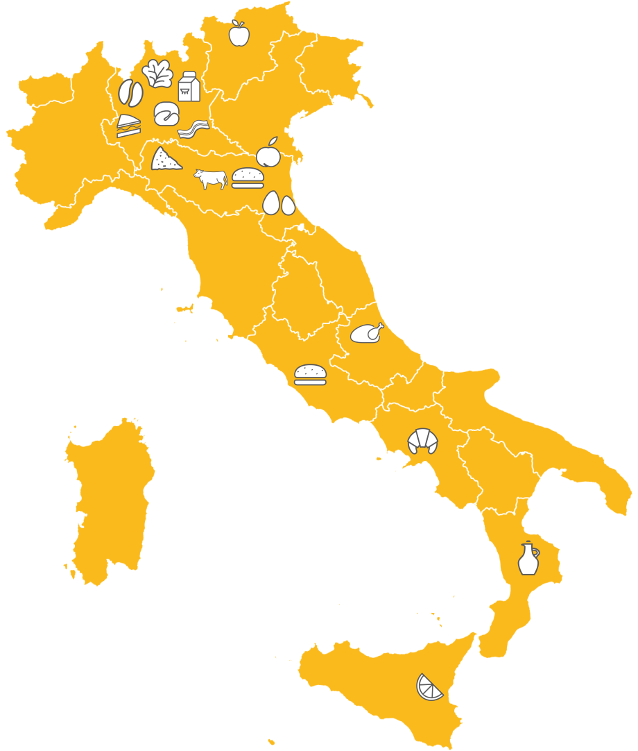 Cartina italia fornitori McDonald's