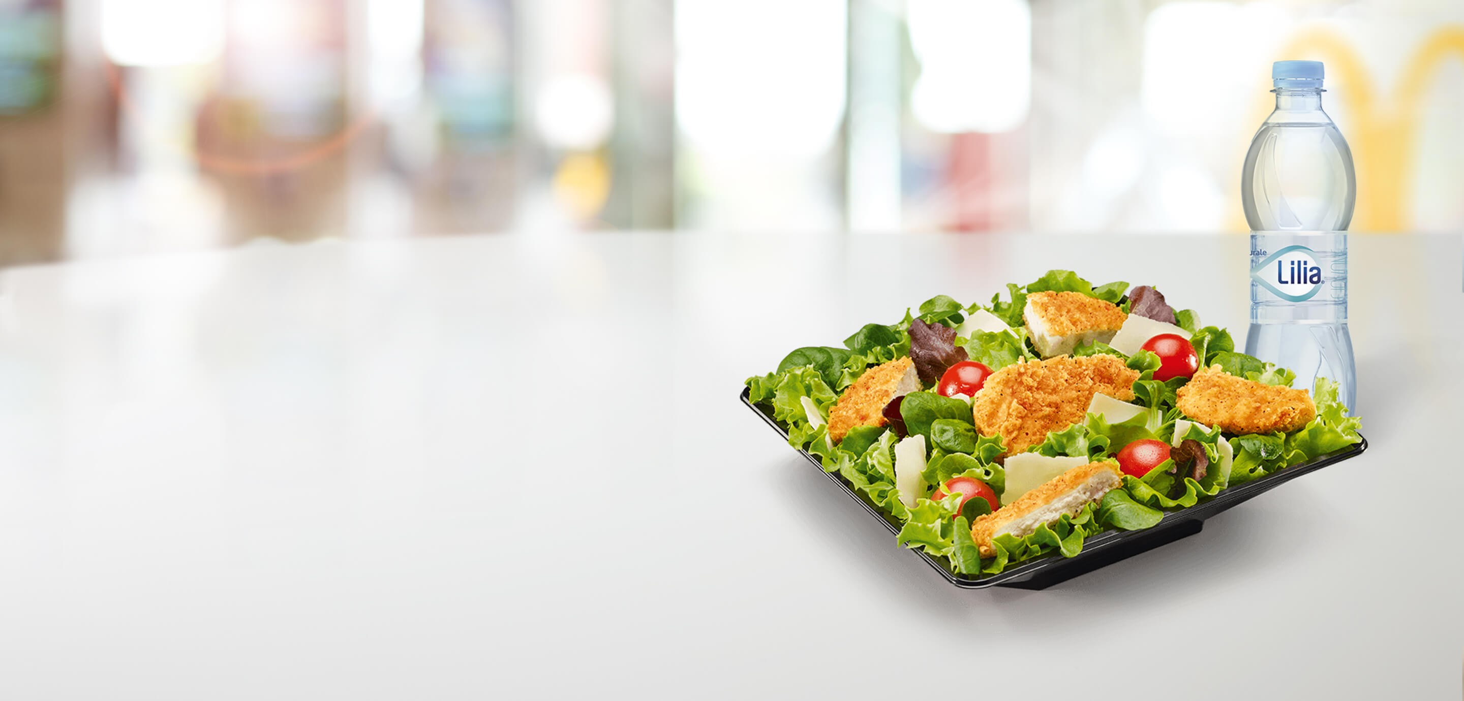 Menu Caesar Salad con pollo croccante