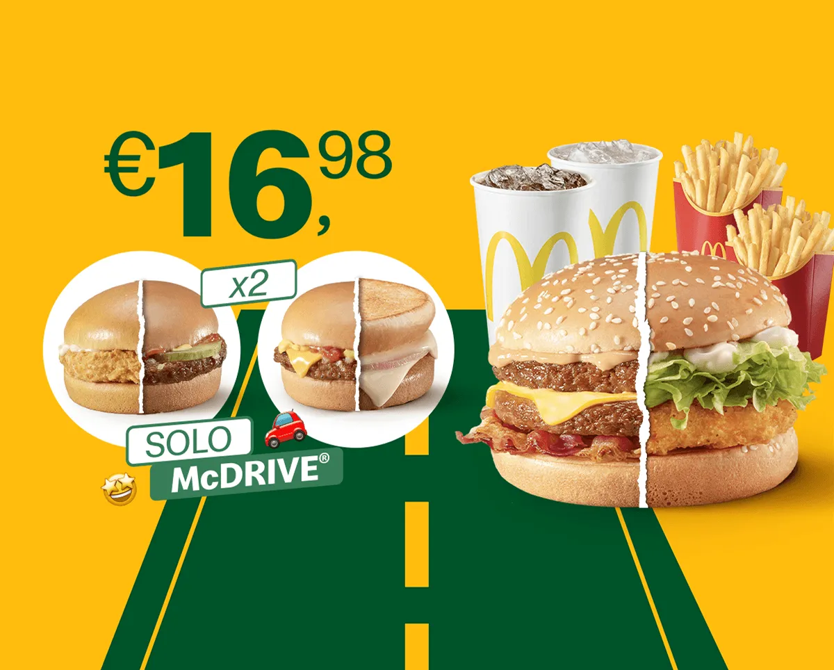 2 Crispy McBacon® o McChicken® Menu Large e 2 panini Salvaeuro® a scelta
