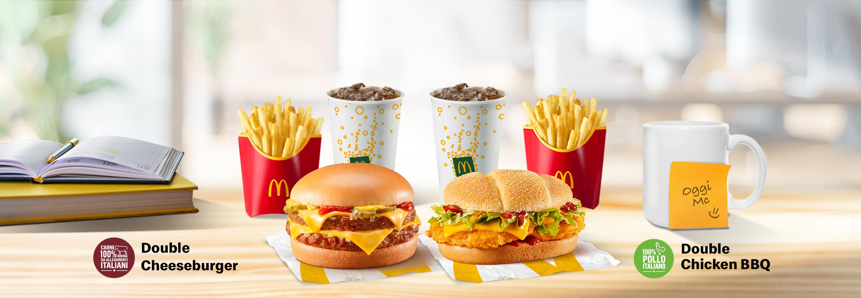 Double Cheeseburger - Double Chicken BBQ