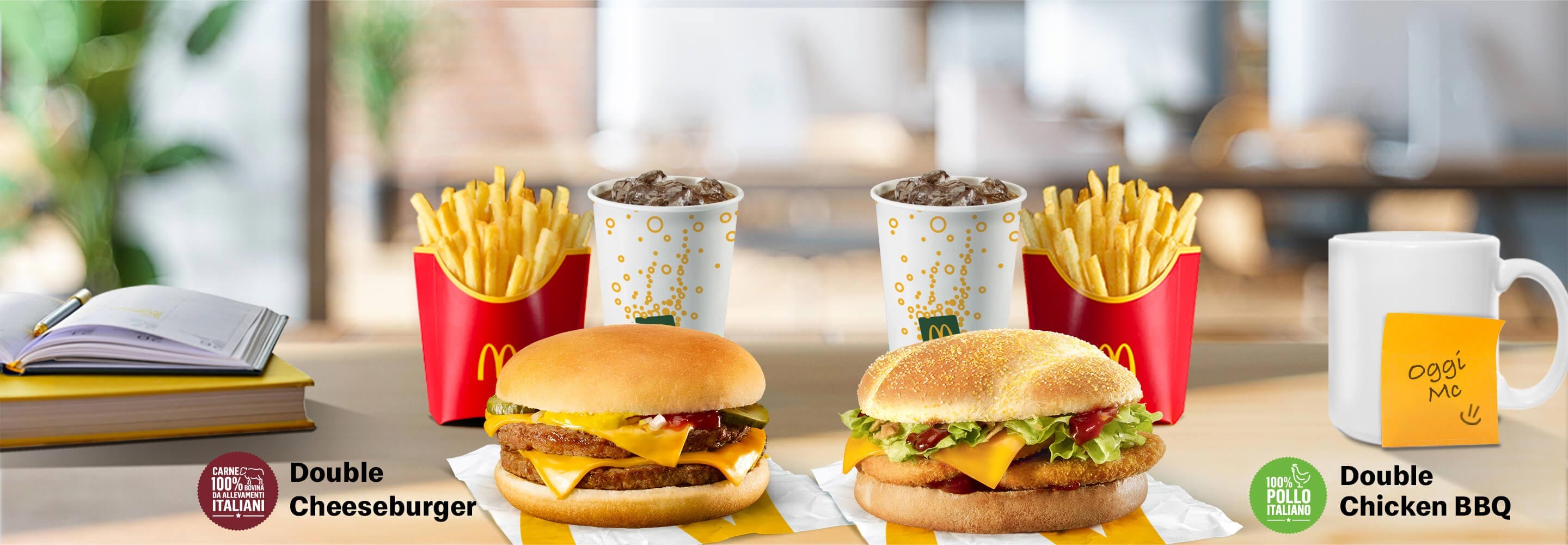 Double Cheeseburger - Double Chicken BBQ