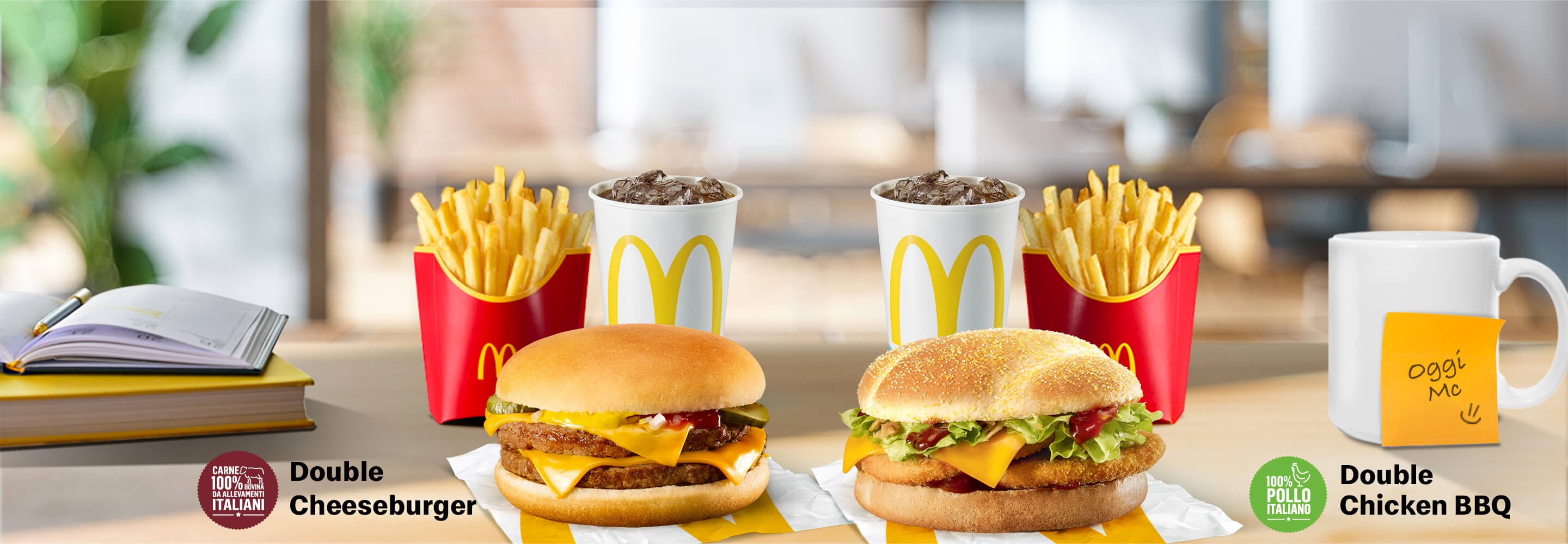Double Cheeseburger - Double Chicken BBQ