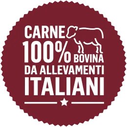 Carne 100% bovina da allevamenti italiani