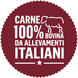 Carne 100% bovina da allevamenti italiani